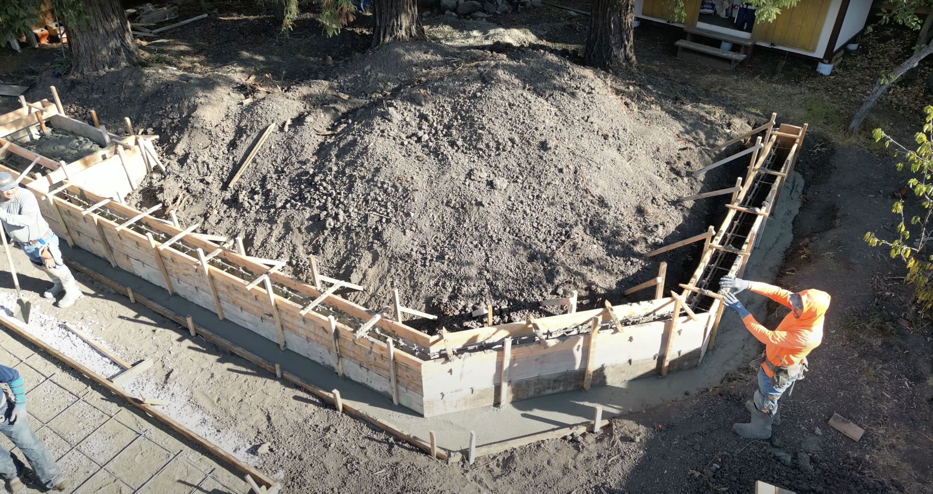Concrete foundation preparation work showing proper excavation and forming in Grapevine, TX