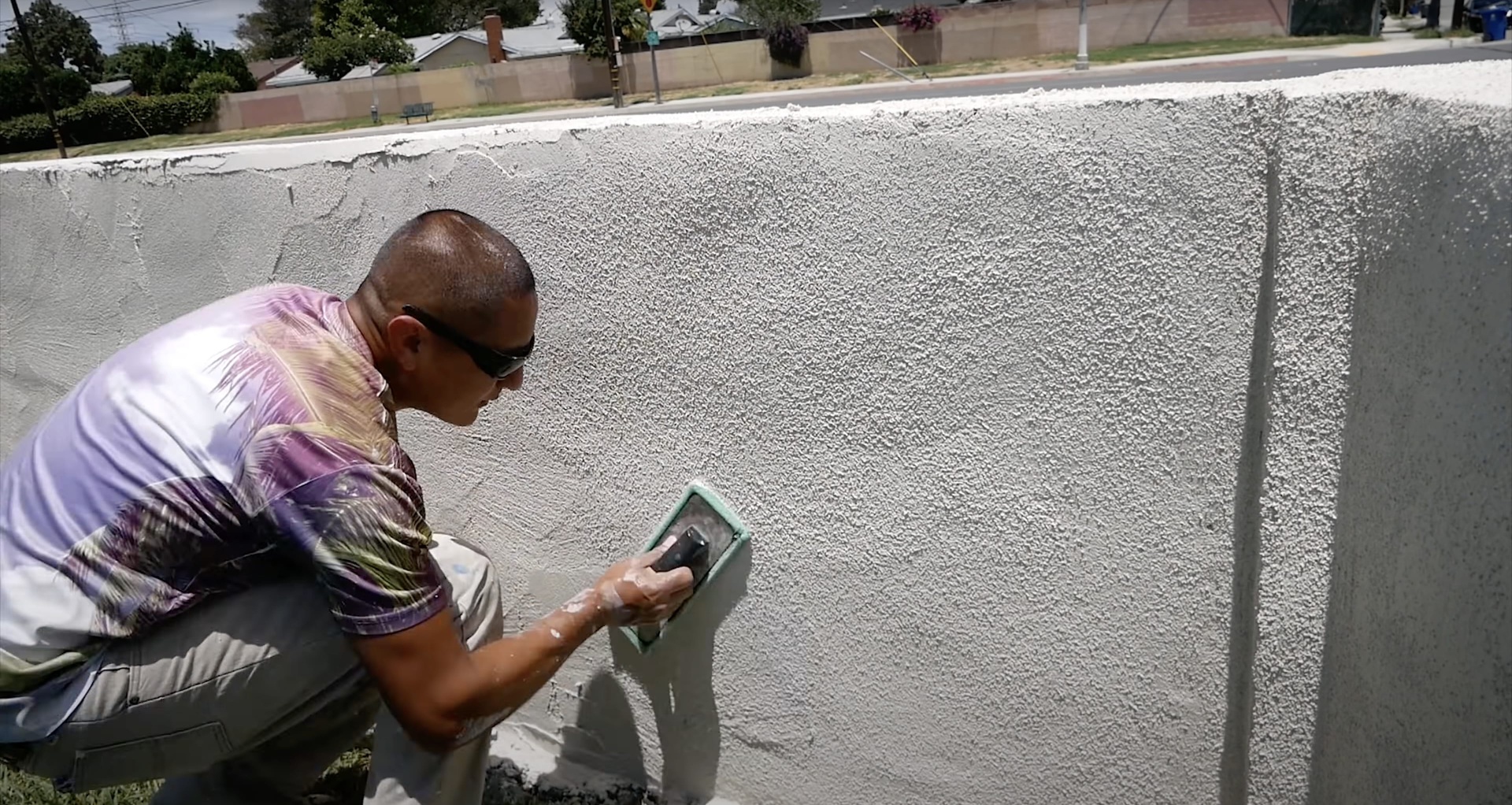 Professional concrete finishing work showing smooth texture application in Grapevine, Texas